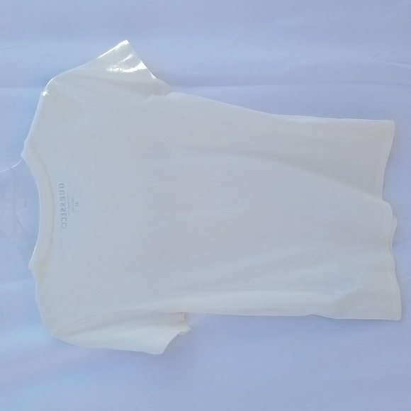 GUESS Sparkle Detail Cream T-Shirt XS - Picture 4 of 6